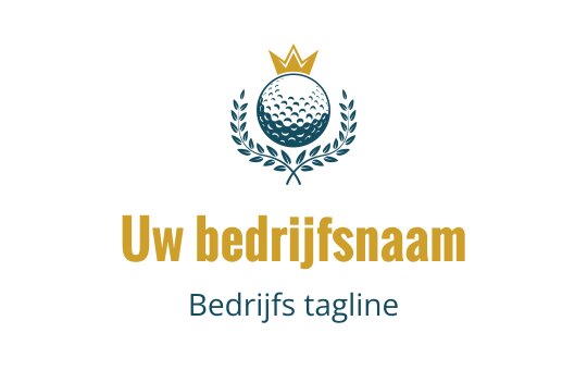 Elegant logo ontwerp met een golfbal, kroon en laurierbladeren