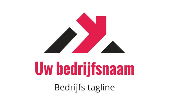 Dynamisch logo ontwerp met gedurfde rode en zwarte bergvormen