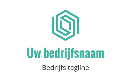 Modern geometrisch logo ontwerp met in elkaar grijpende vormen in teal