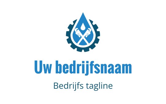 Modern blauw waterdruppel logo ontwerp met tandwiel en moersleutel elementen