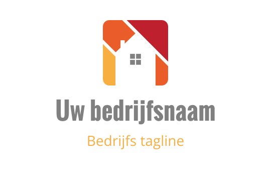 Modern logo ontwerp met een huis silhouet en een gradient achtergrond