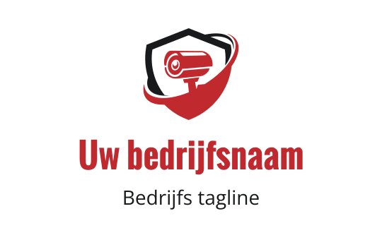 Dapper logo ontwerp met een beveiligingscamera binnen een schildvorm