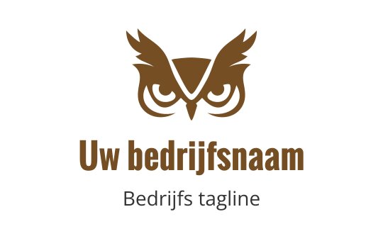 Elegante uil logo ontwerp in bruin met gestileerde vleugels