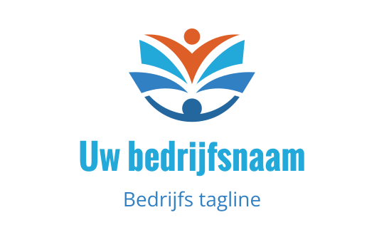 Kleurrijk logo ontwerp met een gestileerde figuur en abstracte bladeren