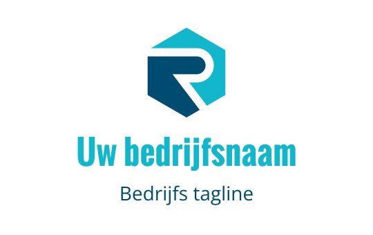 Modern hexagonaal logo ontwerp met een gestileerde letter R in blauwtinten