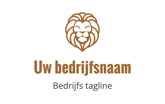 Dapper leeuwenkop logo ontwerp in warme bruintinten