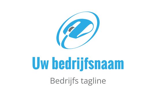 Modern blauw logo ontwerp met een gestileerde letter P en een ovale omtrek