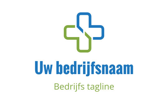 Modern logo ontwerp met een blauw en groen kruisvorm