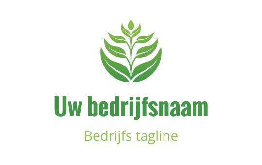 Modern groen logo ontwerp met gestileerde bladeren en een bloemmotief
