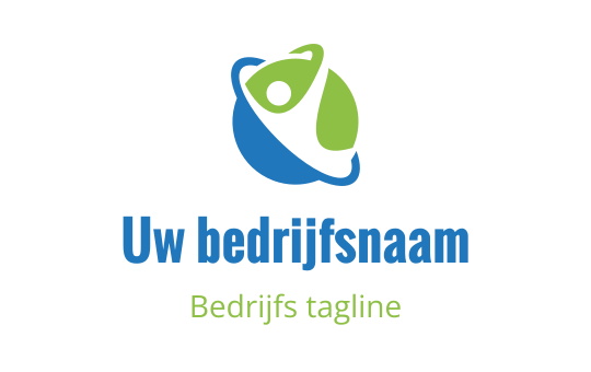 Modern logo ontwerp met een gestileerde figuur binnen een globevorm