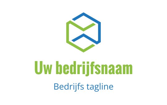 Modern hexagonaal logo ontwerp met groene en blauwe elementen