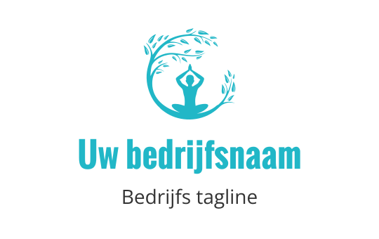 Rustig logo ontwerp met een mediterende figuur omringd door bladeren