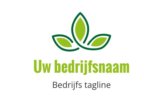 Modern groen blad logo ontwerp met ronde vormen en strakke lijnen