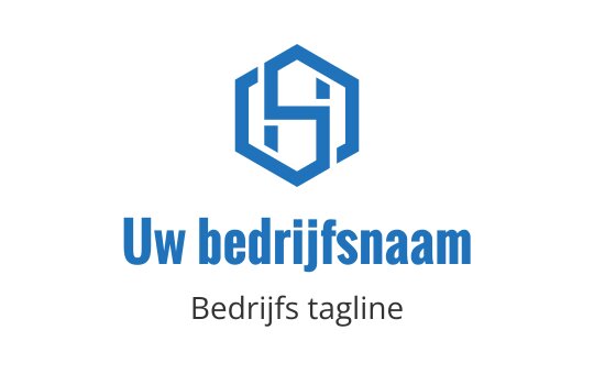 Modern blauw hexagonaal logo ontwerp met gestileerde letters erin