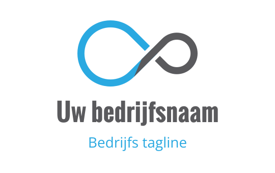 Modern infinity logo ontwerp met blauwe en grijze elementen