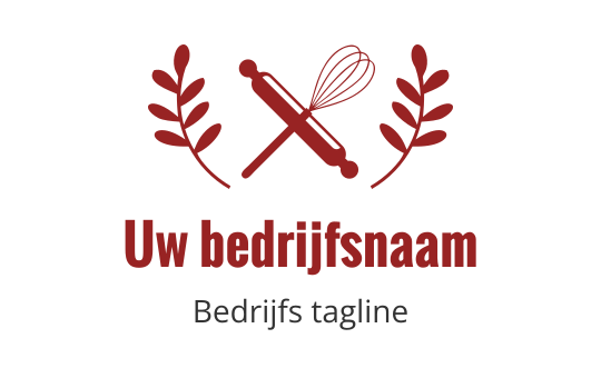 Logo ontwerp met een garde en deegroller, versierd met rode bladeren