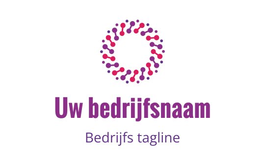 Kleurrijk cirkelvormig logo ontwerp met stippen in roze en paarse tinten