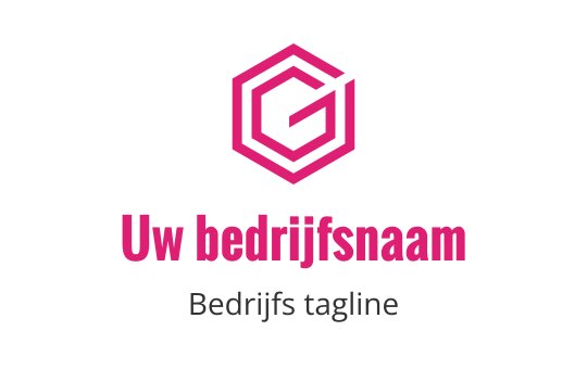 Modern hexagonaal logo ontwerp met een gedurfde roze letter G