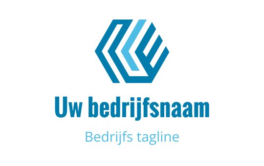 Modern hexagonaal logo ontwerp met in elkaar grijpende blauwe lijnen