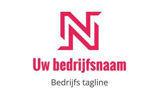 Modern roze en zwarte logo ontwerp met een gestileerde letter N