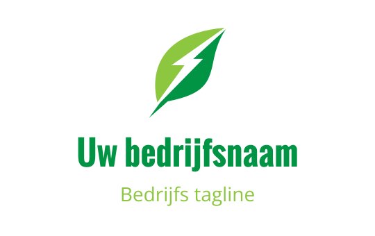 Modern groen blad logo ontwerp met een bliksemschicht element