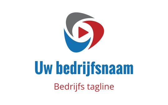 Dynamisch logo ontwerp met een afspeelknop en draaiende kleuren