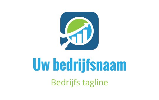 Modern logo ontwerp met een groene en blauwe opwaartse trendgrafiek