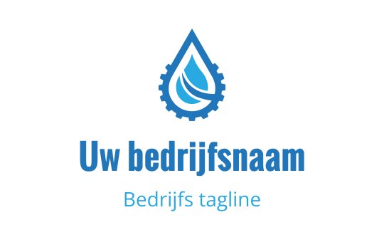 Modern blauw waterdruppel logo ontwerp met tandwiel elementen