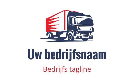 Dapper logo ontwerp van een vrachtwagen met rode en blauwe elementen