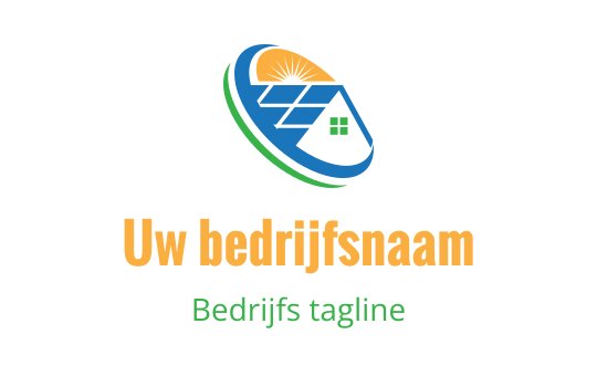 Modern logo ontwerp met een huis, zon en zonnepanelen