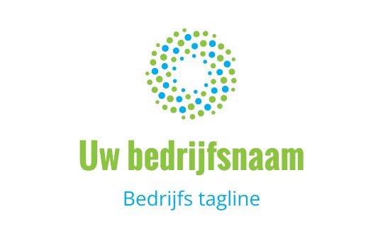 Modern cirkelvormig logo ontwerp met groen en blauw stippenpatroon