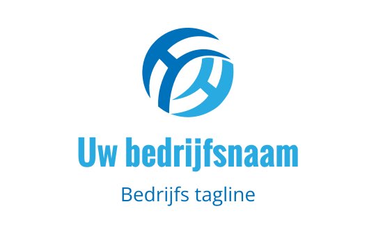 Modern blauw logo ontwerp met in elkaar grijpende cirkelvormen