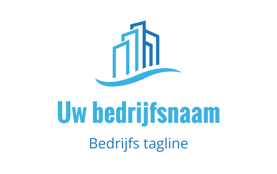 Modern blauw skyline logo ontwerp met vloeiende golf element