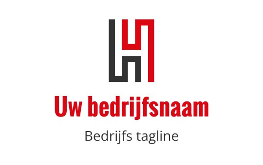 Modern logo ontwerp met een gedurfd rood en zwart geometrisch patroon