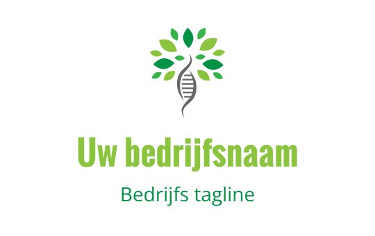 Modern logo ontwerp met een boom en een DNA-streng