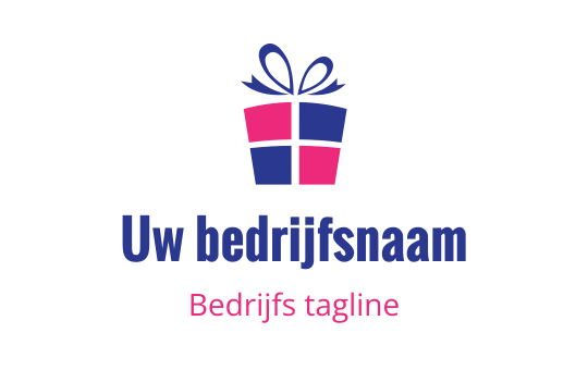Kleurrijk cadeau doos logo ontwerp met een strik en ronde hoeken