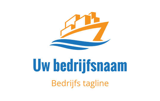 Modern logo ontwerp van een schip met oranje en blauwe elementen