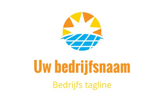 Vibrant zon logo ontwerp met blauwe golven en oranje accenten