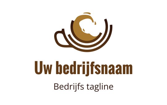 Elegant logo ontwerp van een koffiekop met draaiende stoom in warme tinten