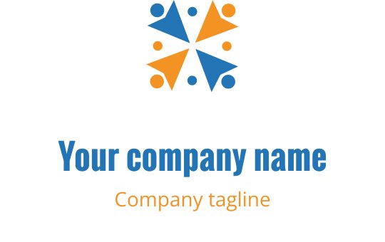 Kleurrijk logo ontwerp met abstracte vormen en dynamische elementen