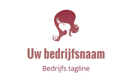 Elegant logo ontwerp met een silhouet van een vrouw met vloeiende haren