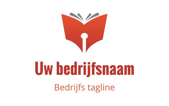 Open boek logo ontwerp in het rood met een sleutelgat element