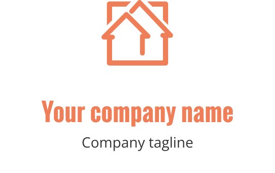 Modern koraal logo ontwerp met abstracte architectonische vormen