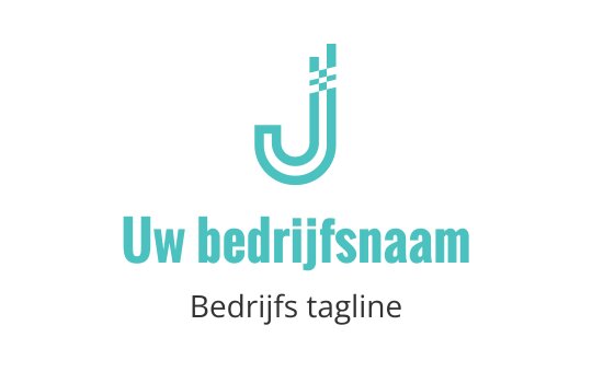 Modern teal logo ontwerp met een gestileerde letter J met rondingen