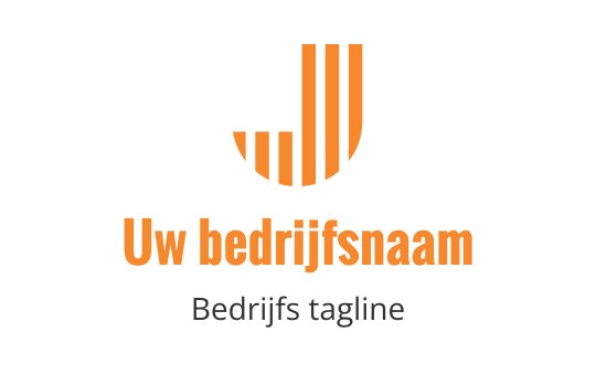 Modern logo ontwerp met een gestileerde letter J en oranje strepen