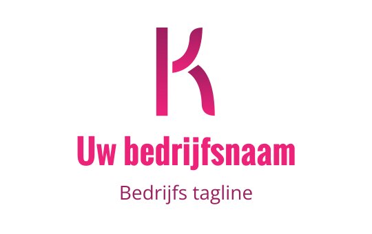 Modern roze letter K logo ontwerp met strakke lijnen