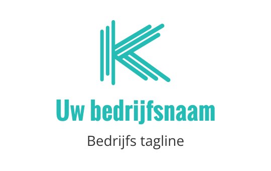 Modern turquoise logo ontwerp met een gestileerde letter K en lijnen