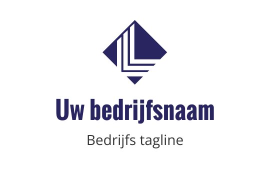 Modern geometrisch logo ontwerp met een diamantvorm in diepblauw