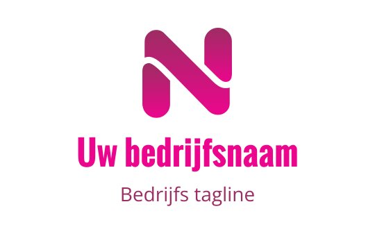 Modern roze logo ontwerp met een gestileerde letter N