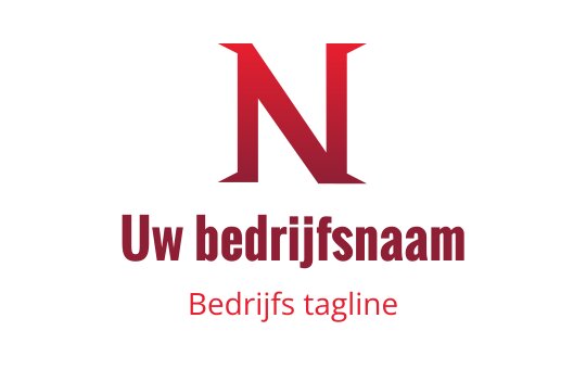 Dik rood letter "N" logo ontwerp met moderne typografie